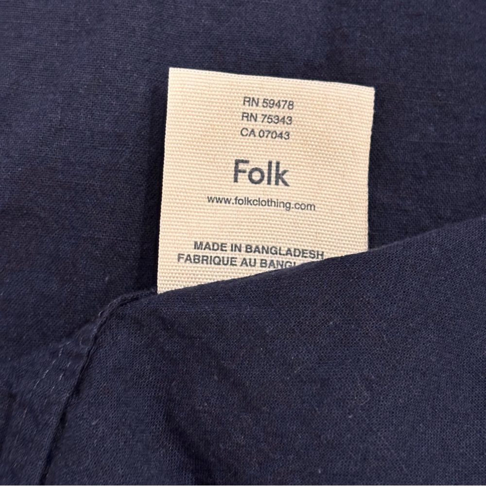 Folk Men’s Short Sleeve Button Down Shirt – Size M - Picture 4 of 6